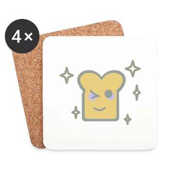 tartinekawaii - Dessous de verre (lot de 4) - blanc - Devant