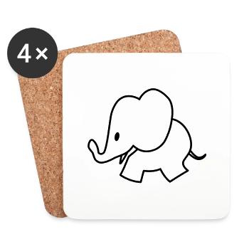 Little Elephant - Untersetzer (4er-Set) - Weiß - Vorne