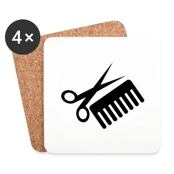 friseur_symbol_f1 - Untersetzer (4er-Set) - Weiß - Vorne