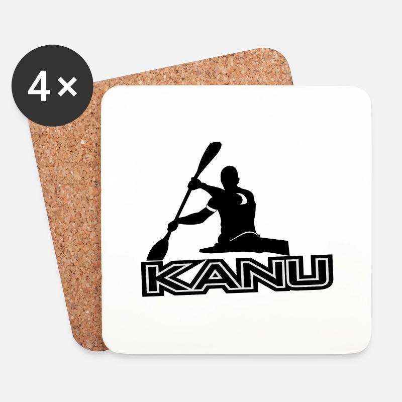 vektor_kanu_logo - Untersetzer (4er-Set) - Weiß