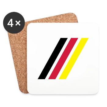 german stripe flag - Coasters (set of 4) - white - Front
