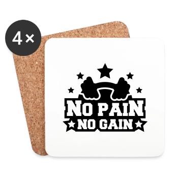 design_pain_gain_c1 - Untersetzer (4er-Set) - Weiß - Vorne