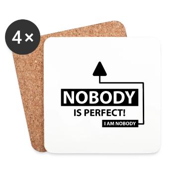 nobody_is_perfect_c1 - Dessous de verre (lot de 4) - blanc - Devant