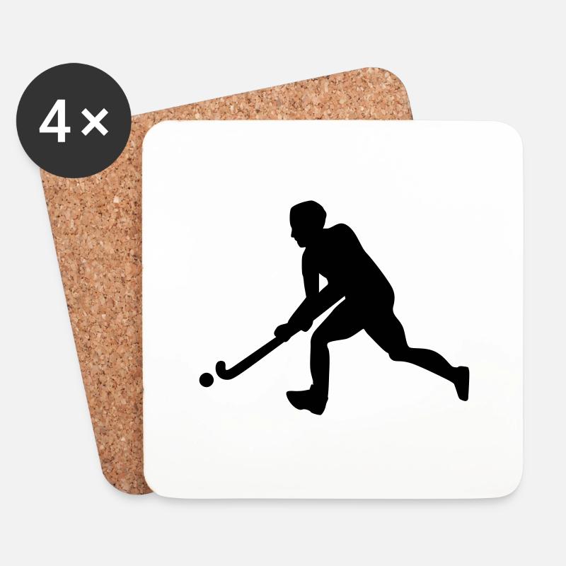 Hockey - Untersetzer (4er-Set) - Weiß