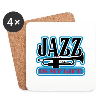 jazz is my life - Dessous de verre (lot de 4) - blanc - Devant