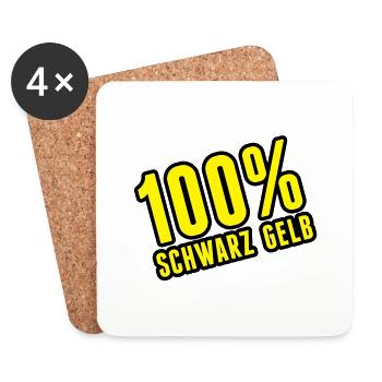 100_schwarz_gelb__f2 - Dessous de verre (lot de 4) - blanc - Devant