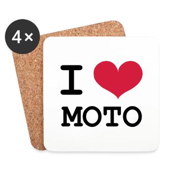 Ich liebe Motorräder! - Untersetzer (4er-Set) - Weiß - Vorne