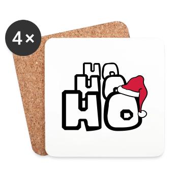 Noël ho ho ho noël noelolaus weihnac - Dessous de verre (lot de 4) - blanc - Devant
