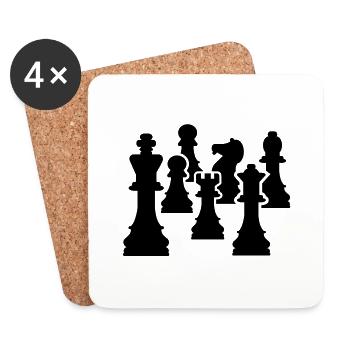 Schach - Untersetzer (4er-Set) - Weiß - Vorne