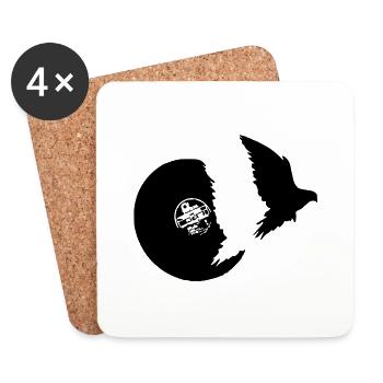 vol d'oiseau vinyle - Dessous de verre (lot de 4) - blanc - Devant