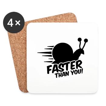 schnecke_faster_ts1 - Untersetzer (4er-Set) - Weiß - Vorne