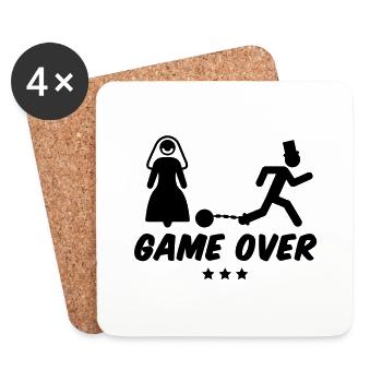 ehe_game_over___f1 - Untersetzer (4er-Set) - Weiß - Vorne