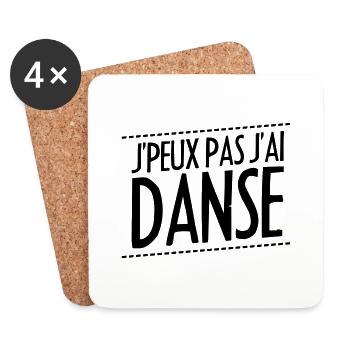 j'peux pas j'ai danse - Dessous de verre (lot de 4) - blanc - Devant