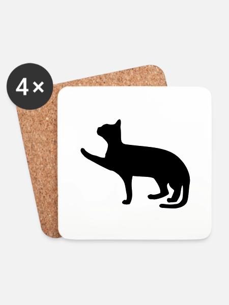 cat - Coasters (set of 4) - white