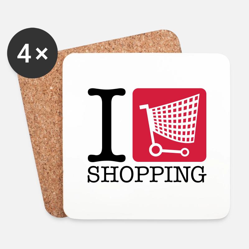 shopping_i_love_u2 - Untersetzer (4er-Set) - Weiß