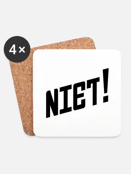 Sagen Sie es in Russisch: Niet! - Untersetzer (4er-Set) - Weiß