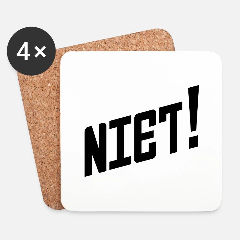 Sagen Sie es in Russisch: Niet! - Untersetzer (4er-Set) - Weiß