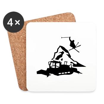 matterhorn in switzerland - Coasters (set of 4) - white - Front