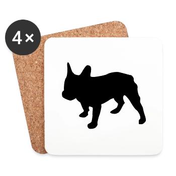 French bulldog - Coasters (set of 4) - white - Front