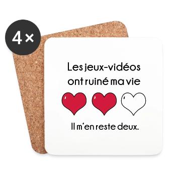 Les Jeux-Vidéos ont ruiné ma vie - Dessous de verre (lot de 4) - blanc - Devant