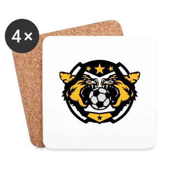 soccer foot cougar logo sport ballon - Dessous de verre (lot de 4) - blanc - Devant