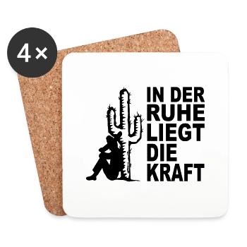 in the silence is the most powerful - Coasters (set of 4) - white - Front