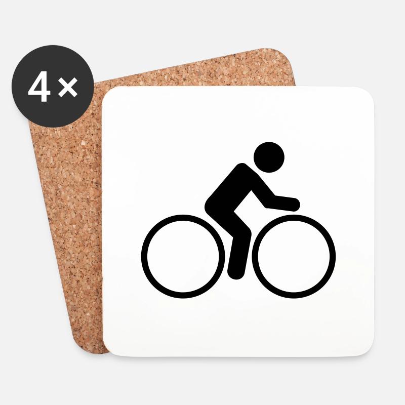 Fahrrad - Untersetzer (4er-Set) - Weiß