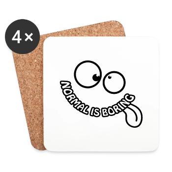 Normal Is Boring Smiley - Coasters (set of 4) - white - Front