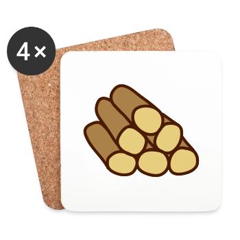 Wood - Coasters (set of 4) - white - Front