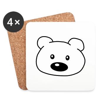 Bear Head - Dessous de verre (lot de 4) - blanc - Devant