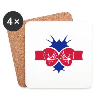 boxing glove impact 1 - Coasters (set of 4) - white - Front