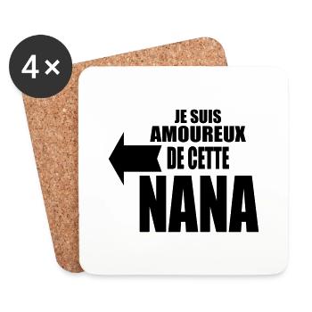 je suis amoureux de cette nana - Dessous de verre (lot de 4) - blanc - Devant