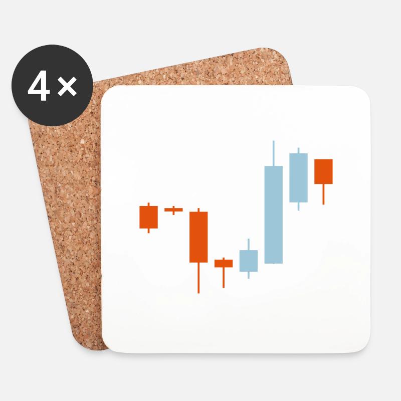 Stocks Chart Trading 2 - Untersetzer (4er-Set) - Weiß