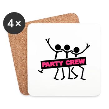 Party Crew Team - Coasters (set of 4) - white - Front