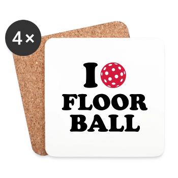 I love Floorball - Untersetzer (4er-Set) - Weiß - Vorne