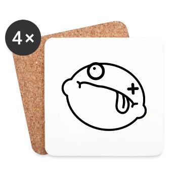 Dead Lemon Smiley - Coasters (set of 4) - white - Front