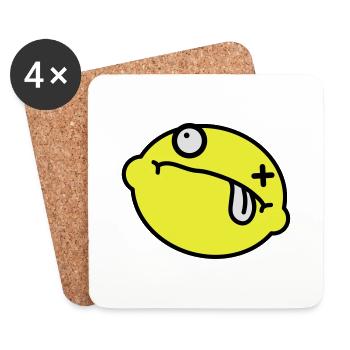 Dead Lemon Smiley - Dessous de verre (lot de 4) - blanc - Devant