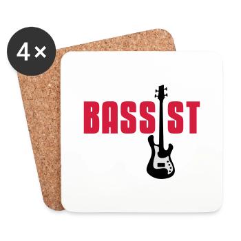 bassist - Dessous de verre (lot de 4) - blanc - Devant
