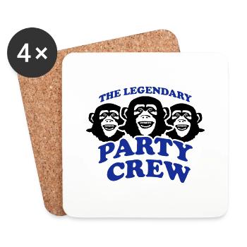monkey_party_crew_kl2 - Untersetzer (4er-Set) - Weiß - Vorne