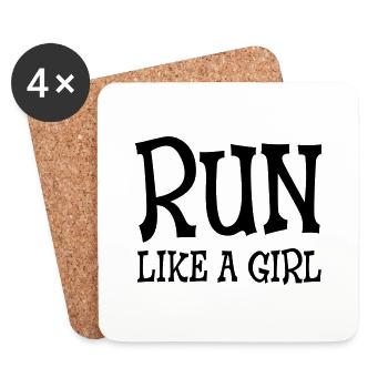 Run Like A Girl - Untersetzer (4er-Set) - Weiß - Vorne