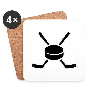 Hockey sur glace - Dessous de verre (lot de 4) - blanc - Devant