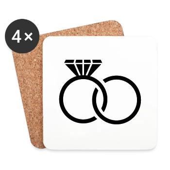 eheringe_f1 - Coasters (set of 4) - white - Front