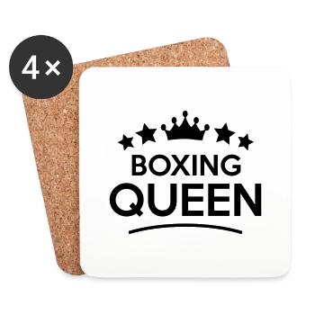 boxing queen stars - Dessous de verre (lot de 4) - blanc - Devant