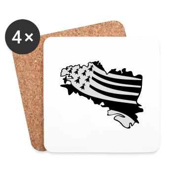 Breizh - Brittany - Coasters (set of 4) - white - Front