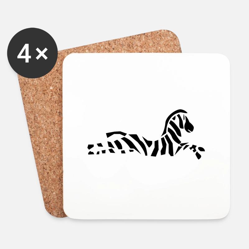 Zebra - Untersetzer (4er-Set) - Weiß