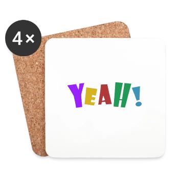 YEAH! - Untersetzer (4er-Set) - Weiß - Vorne