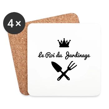 roi jardinage version 1 - Dessous de verre (lot de 4) - blanc - Devant