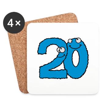 Funny 20 twenty comic monsters - Coasters (set of 4) - white - Front