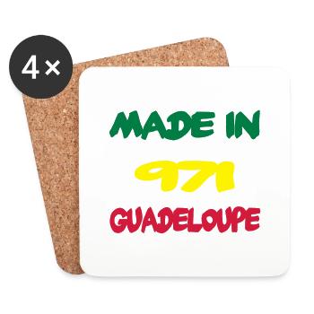 Made in Guadeloupe - Dessous de verre (lot de 4) - blanc - Devant