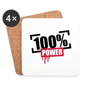100 % de puissance Stempel - Dessous de verre (lot de 4) - blanc - Devant